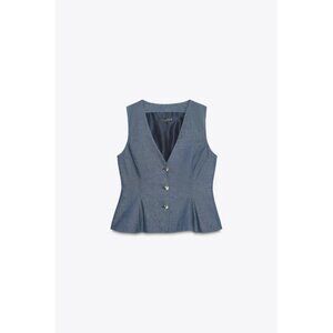 ZARA PEPLUM WAISTCOAT WITH LINEN